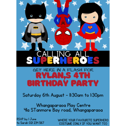 Superhero Party Invite
