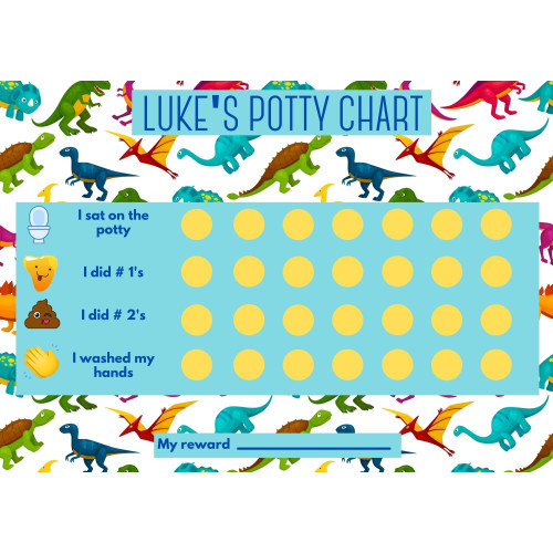 Toilet training chart dinosaur