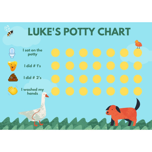 Toilet training chart animals