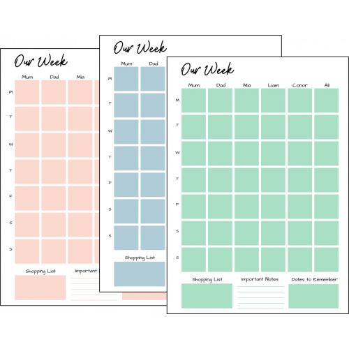 Whiteboard Planners| magnets Australia | weekly fridge calendar | weekly whiteboard